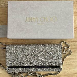 Jimmy Choo Ballet Pink Glitter Clutch